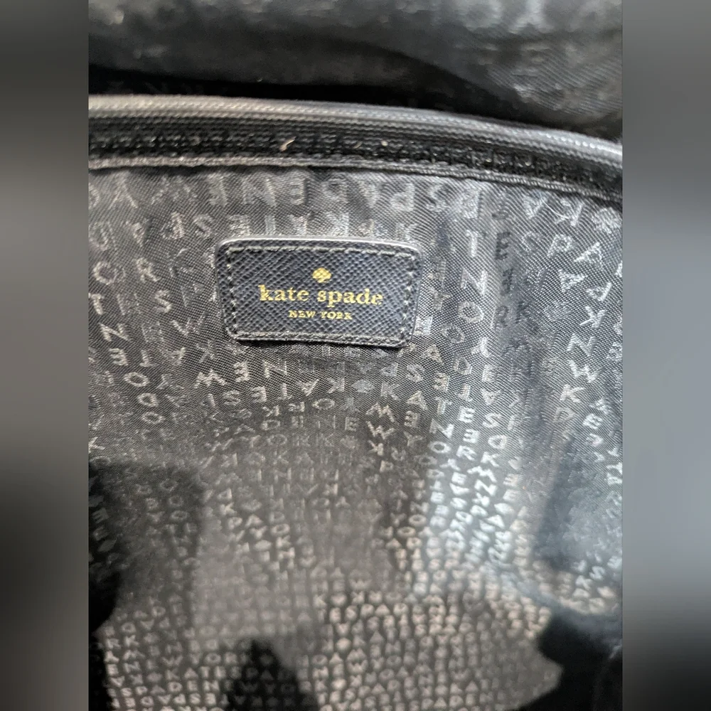 Kate Spade Black Nylon Backpack Laptop Travel Work‎ Bag